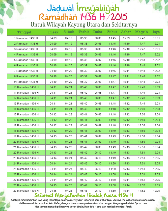 Jadwal Puasa Ramadhan 2015 Imsakiyah 1436 H  Gambar Aneh 